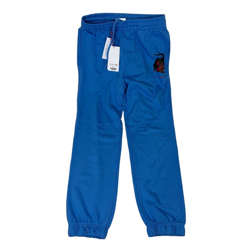 Lacoste X Stranger Things Mens Blue Croc Demogorgon Jogger Pants Size S NWT